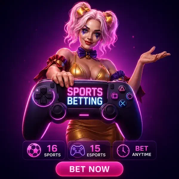 Anfitriona presentando controlador de apuestas de esports en la arena de neón de NV Sports Betting
